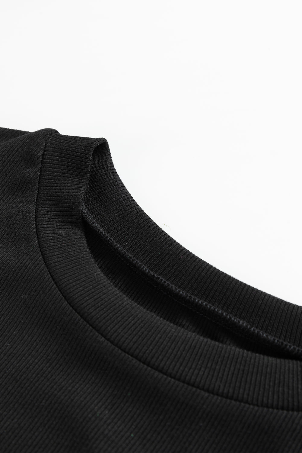 Black GAME DAY Checkered Letter Graphic Leatherette Ruffle Sleeve Top