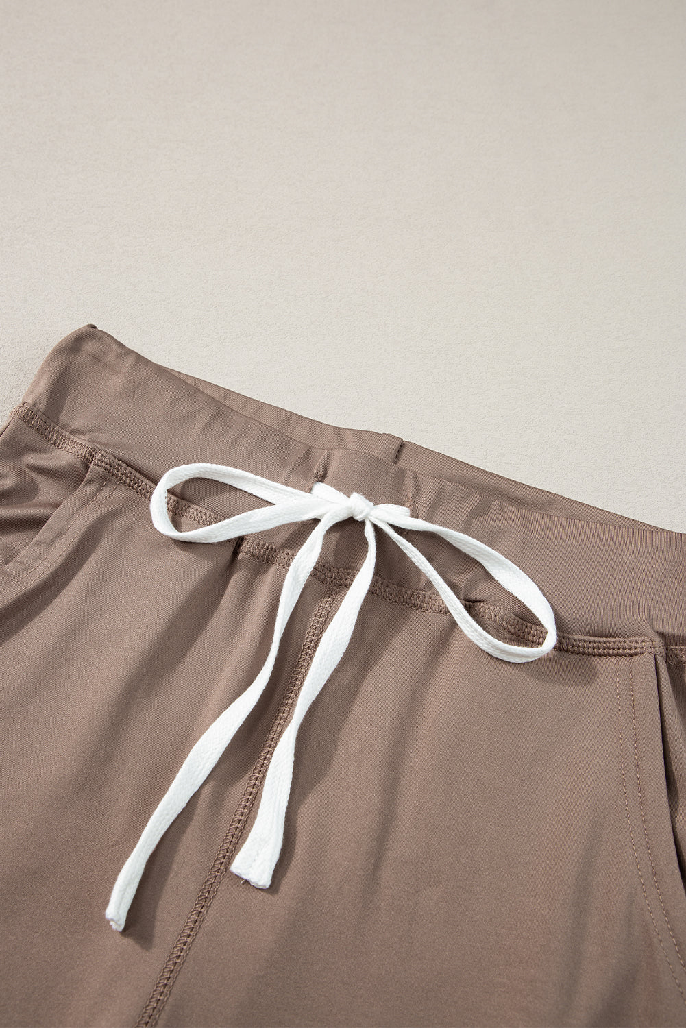 Black Drawstring Elastic Waistband Pocketed Joggers