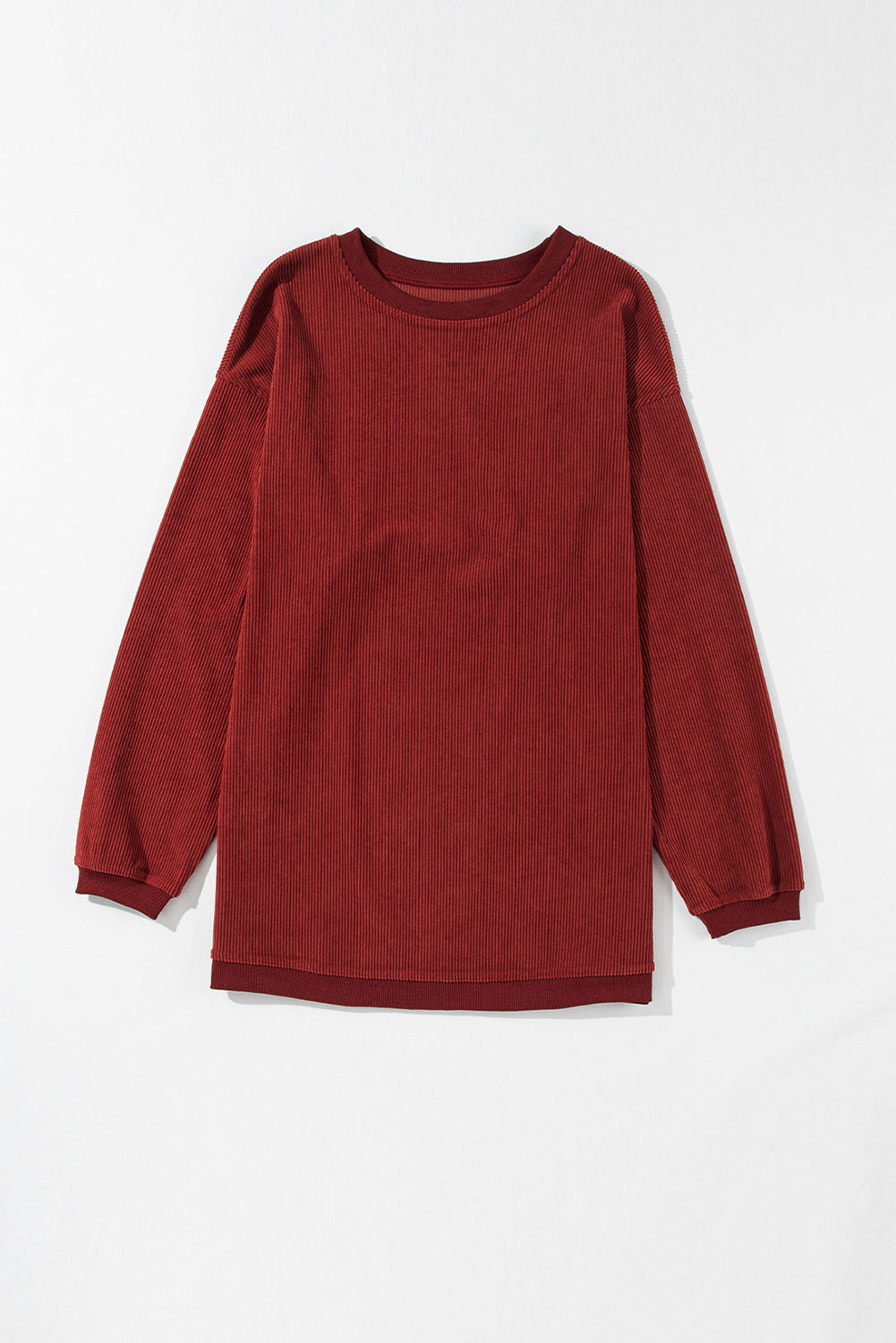 Grass Green Ribbed Corded Oversized Sweatshirt