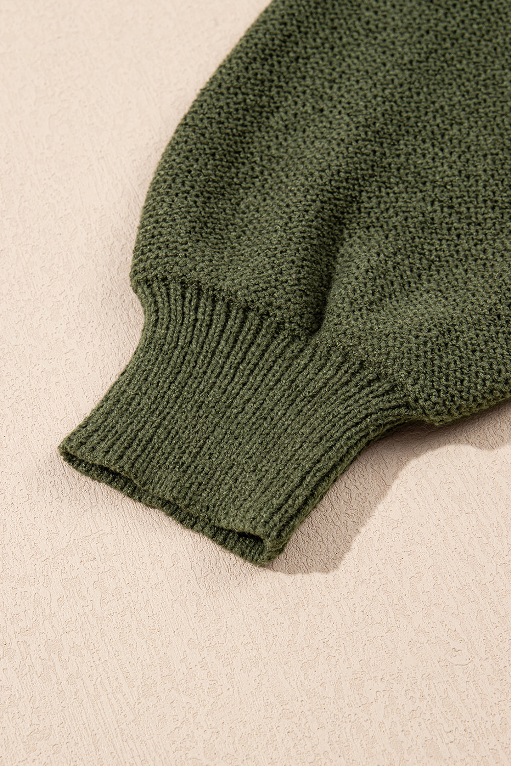 Vineyard Green Chunky Knit Raglan Sleeve Pullover Sweater