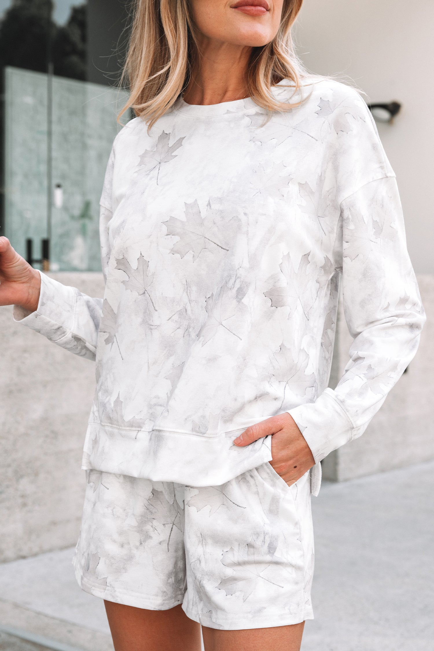 Beige Camo Print Baggy Drawstring Jogger Sweatpants