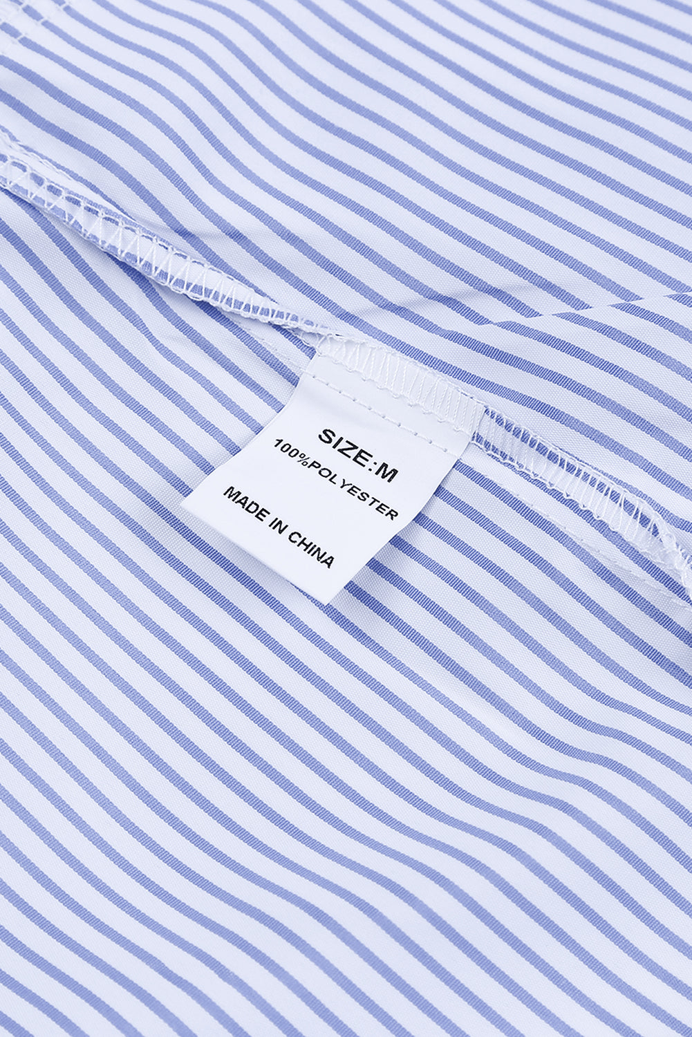 Red Stripe Smocked Cuffed Striped Boyfriend Shirt with Pocket