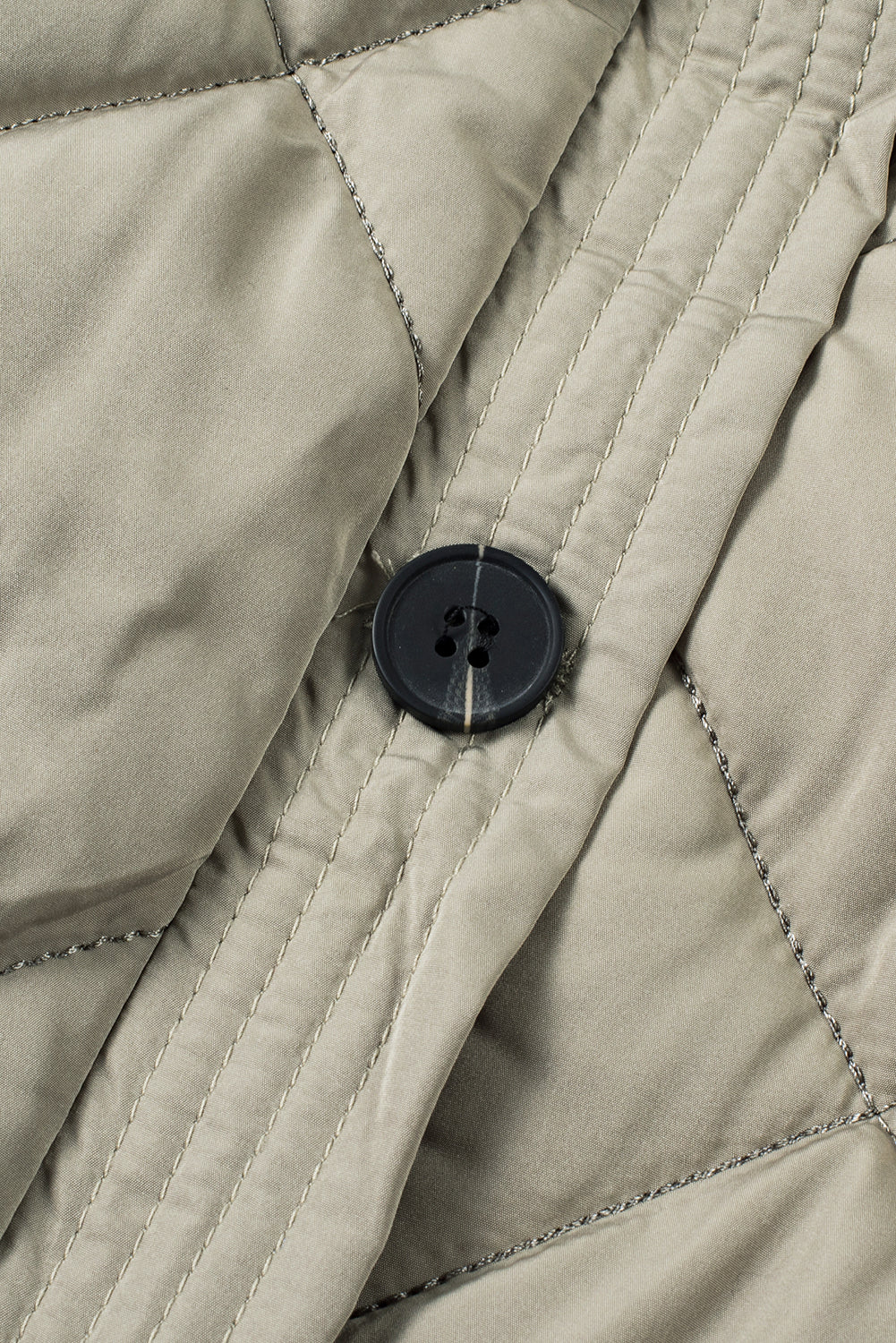 Green Quilted Snap Button Hooded Puffer Coat