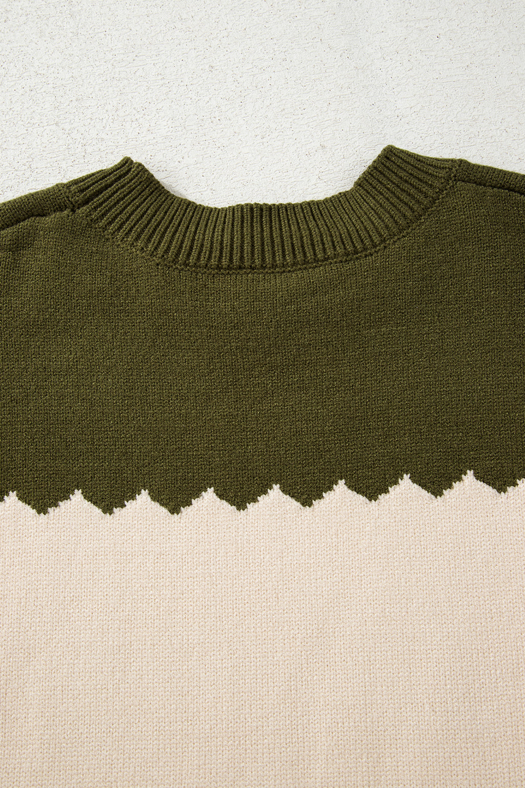 Black Colorblock Crew Neck Drop Shoulder Sweater