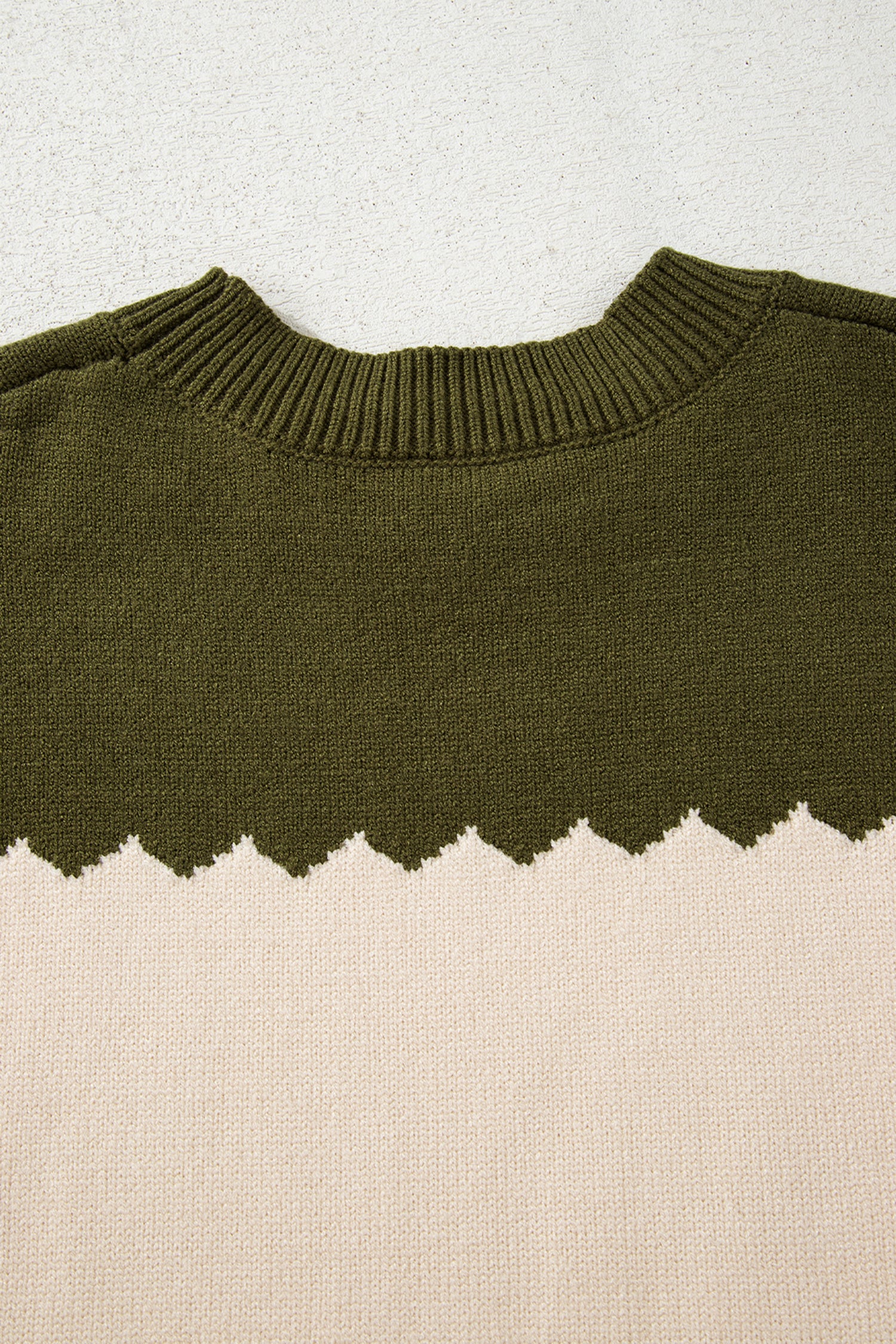 Black Colorblock Crew Neck Drop Shoulder Sweater
