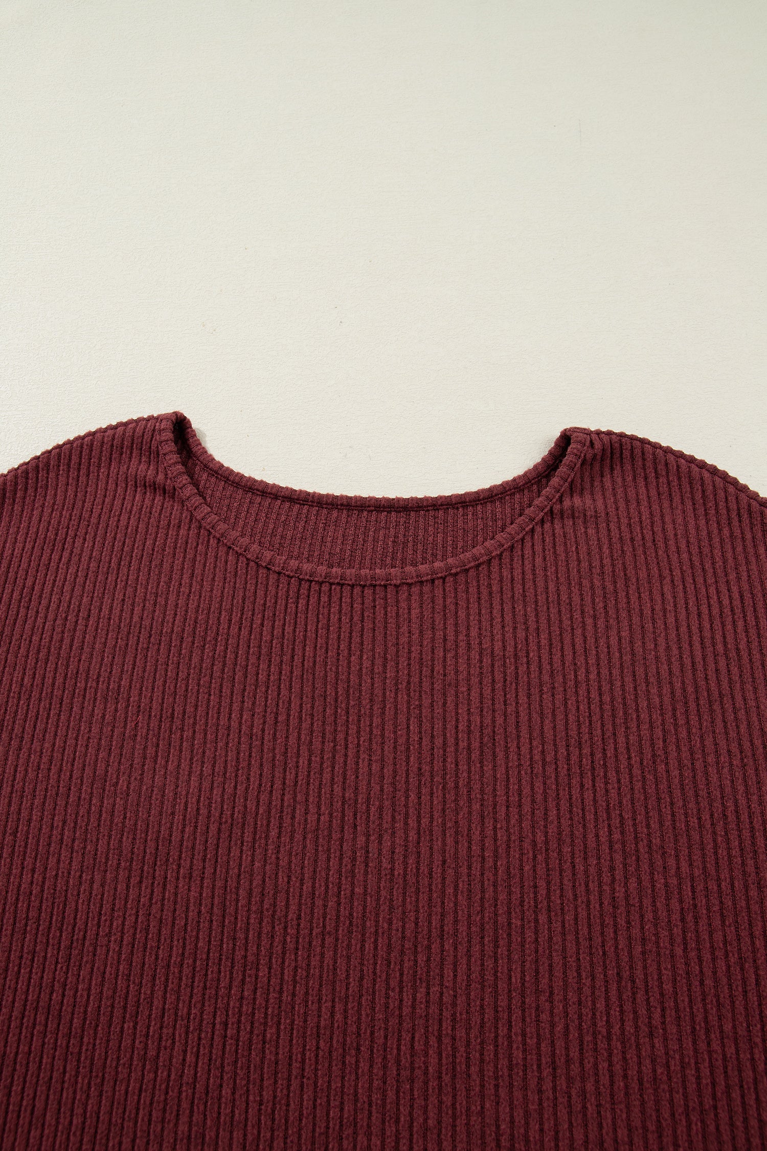 Wild Ginger Plus Size Ribbed Button Decor Long Sleeve Loose Top