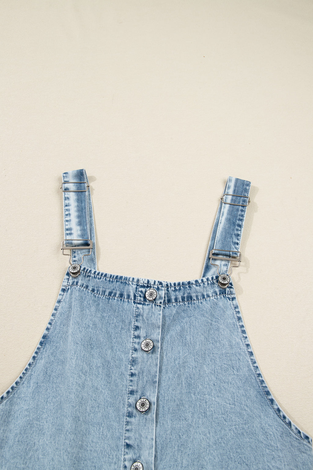 Dusk Blue Light Wash Tiered Flowy Overall Denim Dress