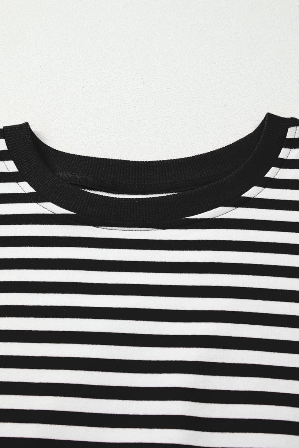 Orange Stripe Exposed Seam Drop Shoulder Casual Pullover Top