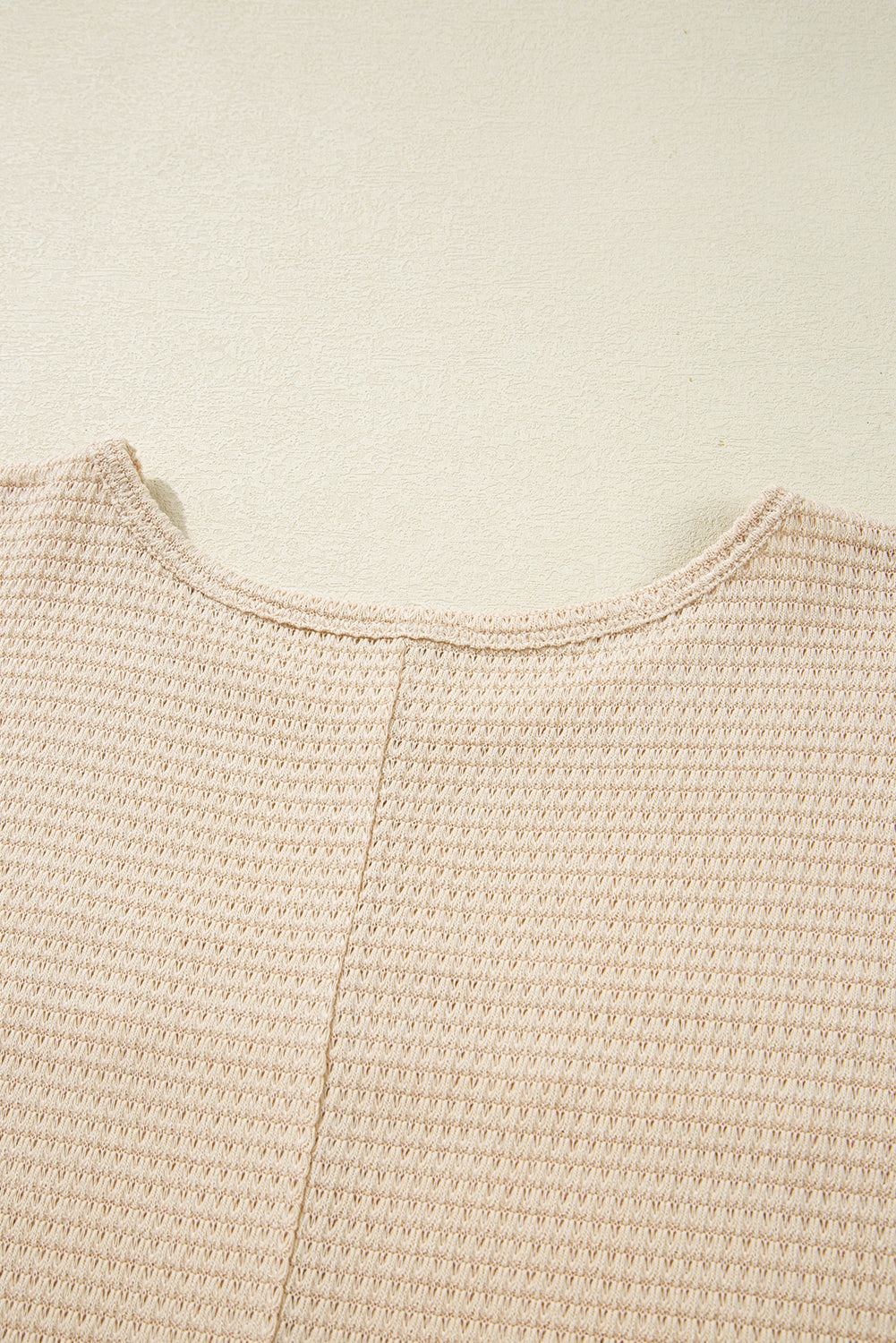 Mist Green Lace Patchwork Waffle Short Sleeve Top