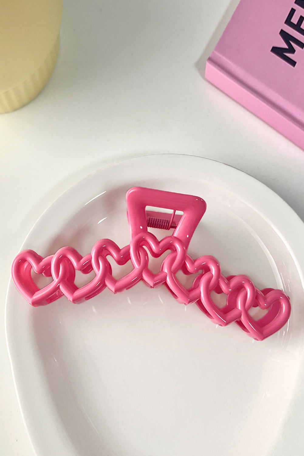 Pink Valentines Minimalist Heart Design Hair Claw