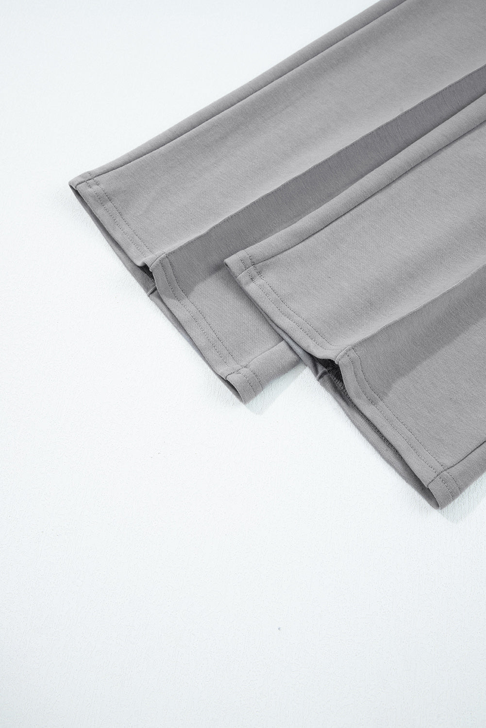Gray Double Zipper Hooded Jacket and Sweatpants Active Set