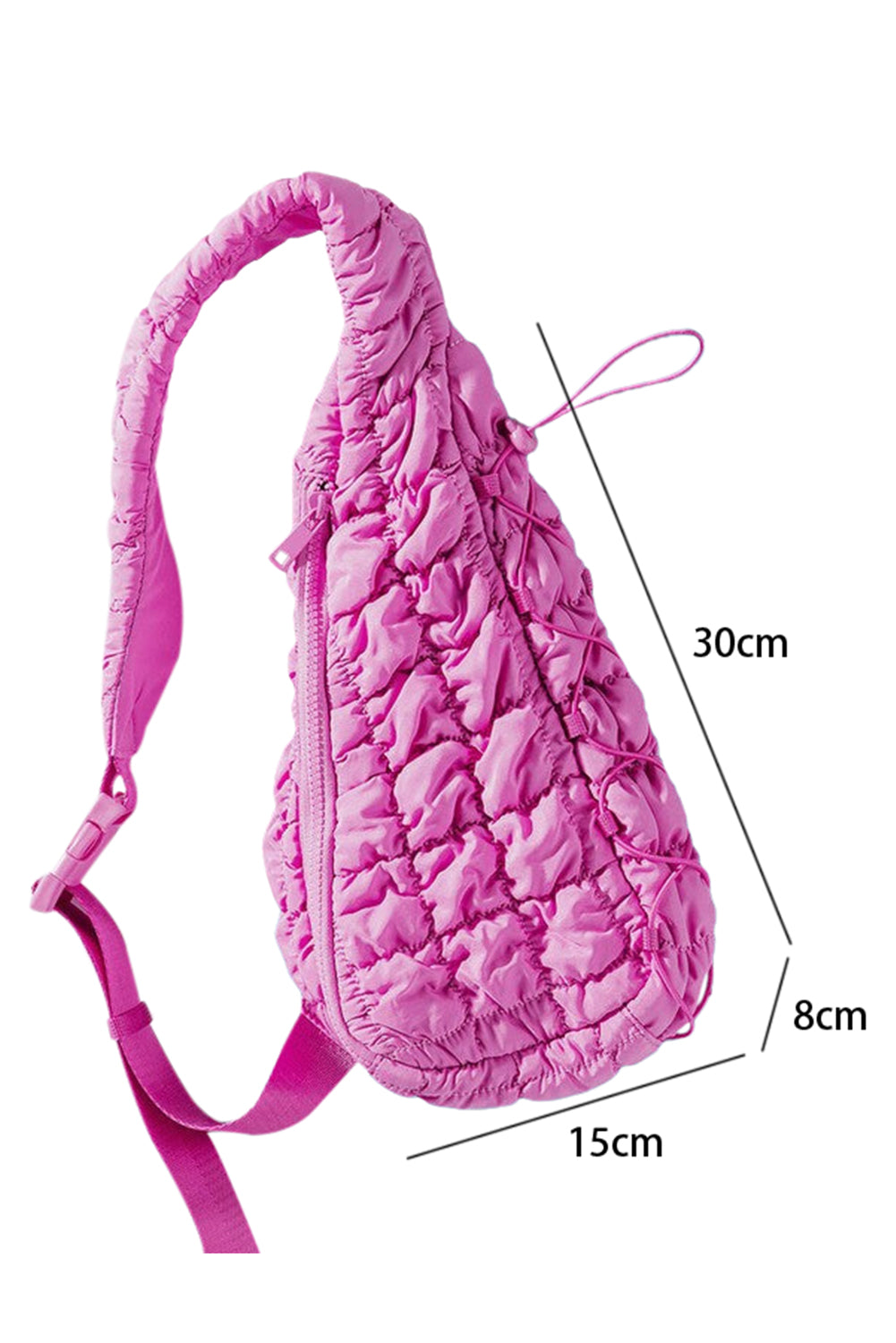 Wisteria Marshmallow Quilted Drawstring Decor Sling Bag