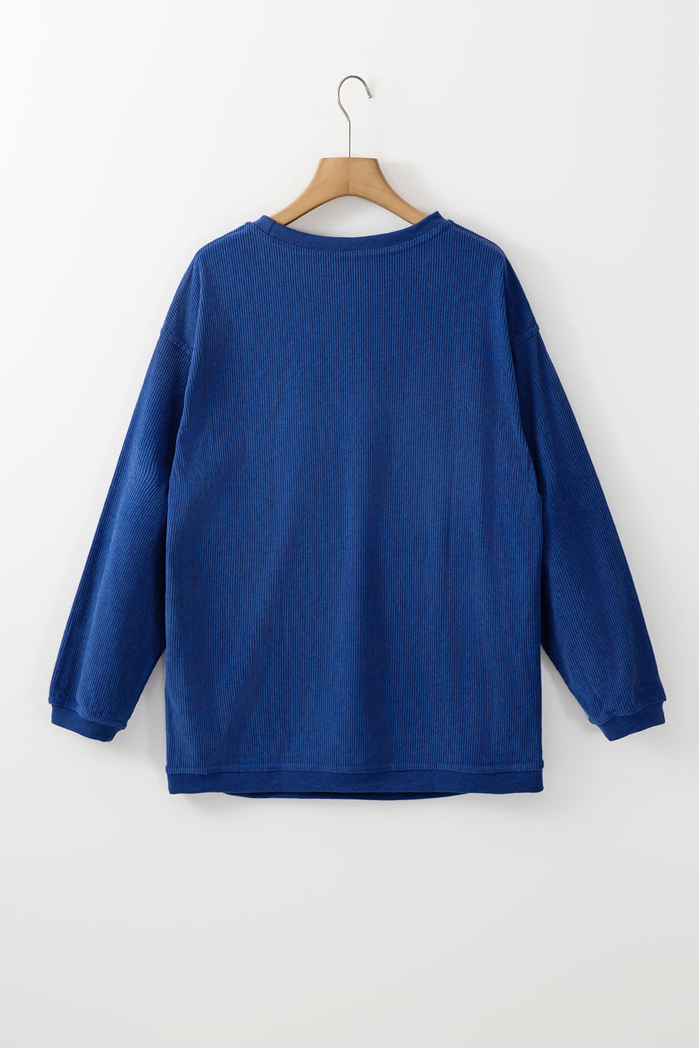 Grass Green Ribbed Corded Oversized Sweatshirt