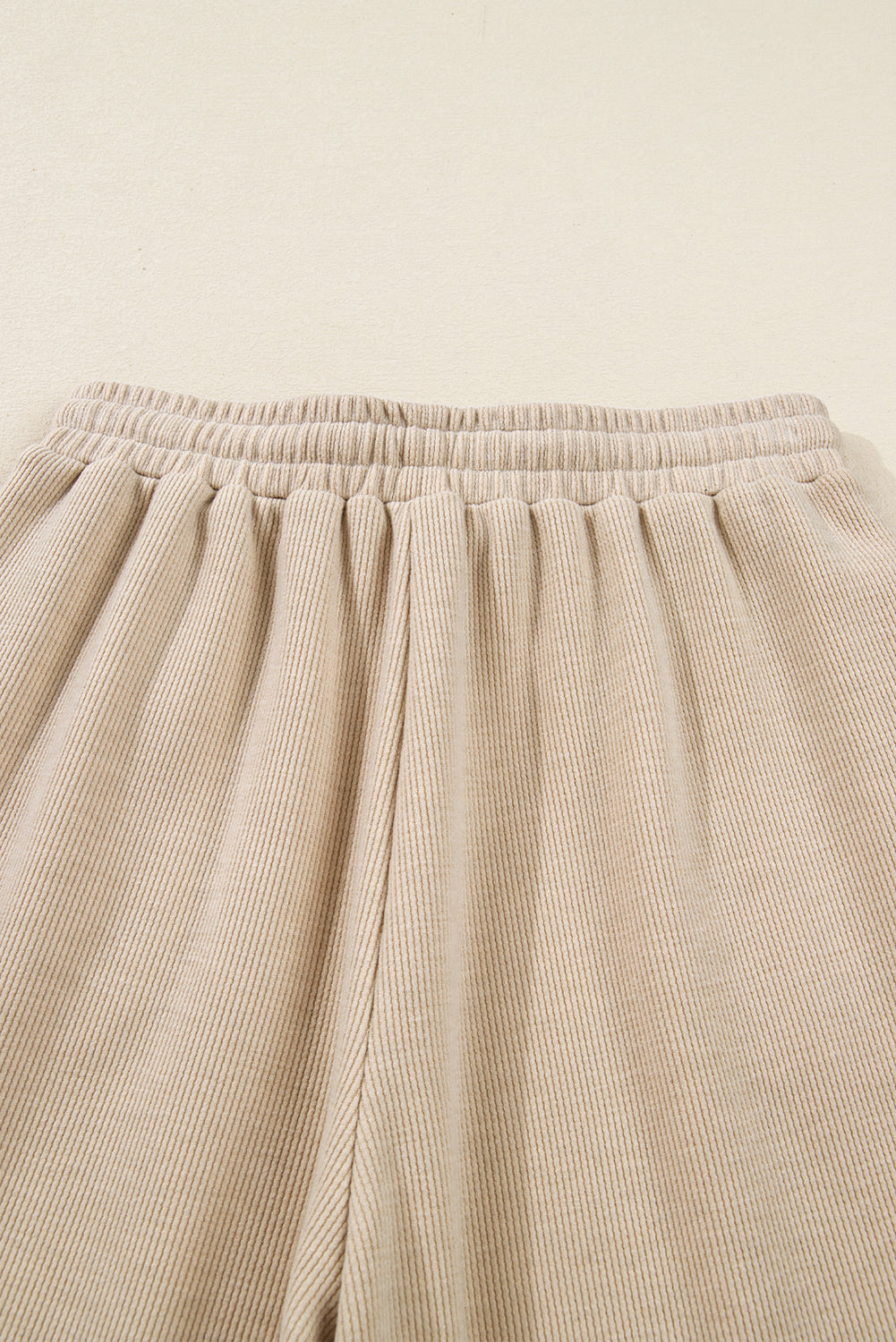 Gray Morn Corduroy Leopard Drawstring High Waist Trousers