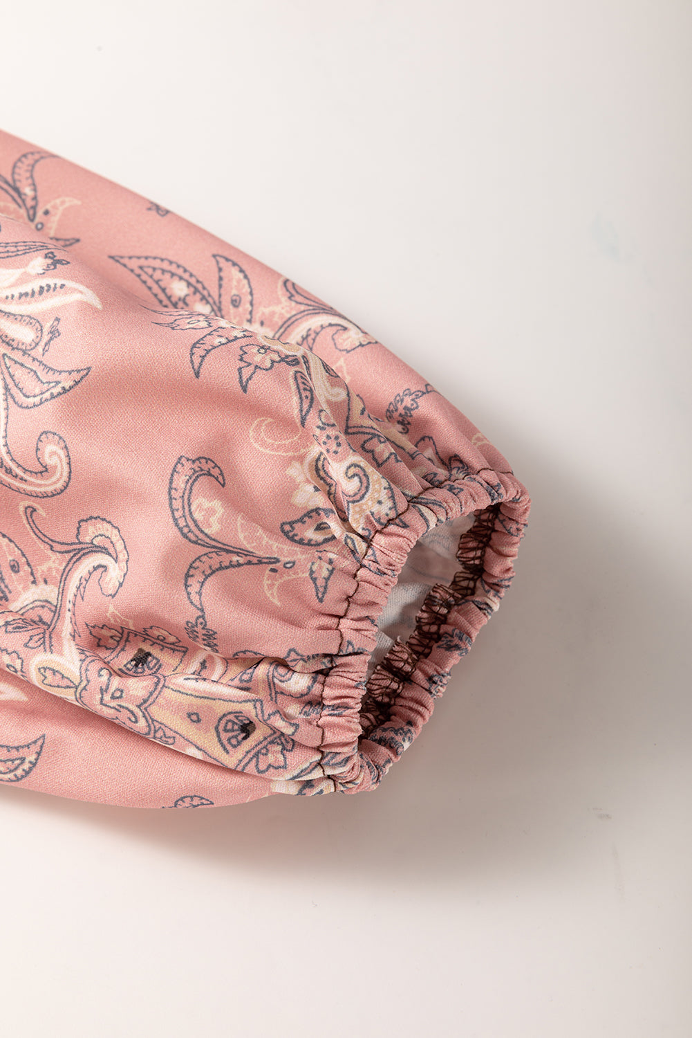 Fushia Mixed Print Raglan Sleeve Ribbed Knit Patchwork Blouse