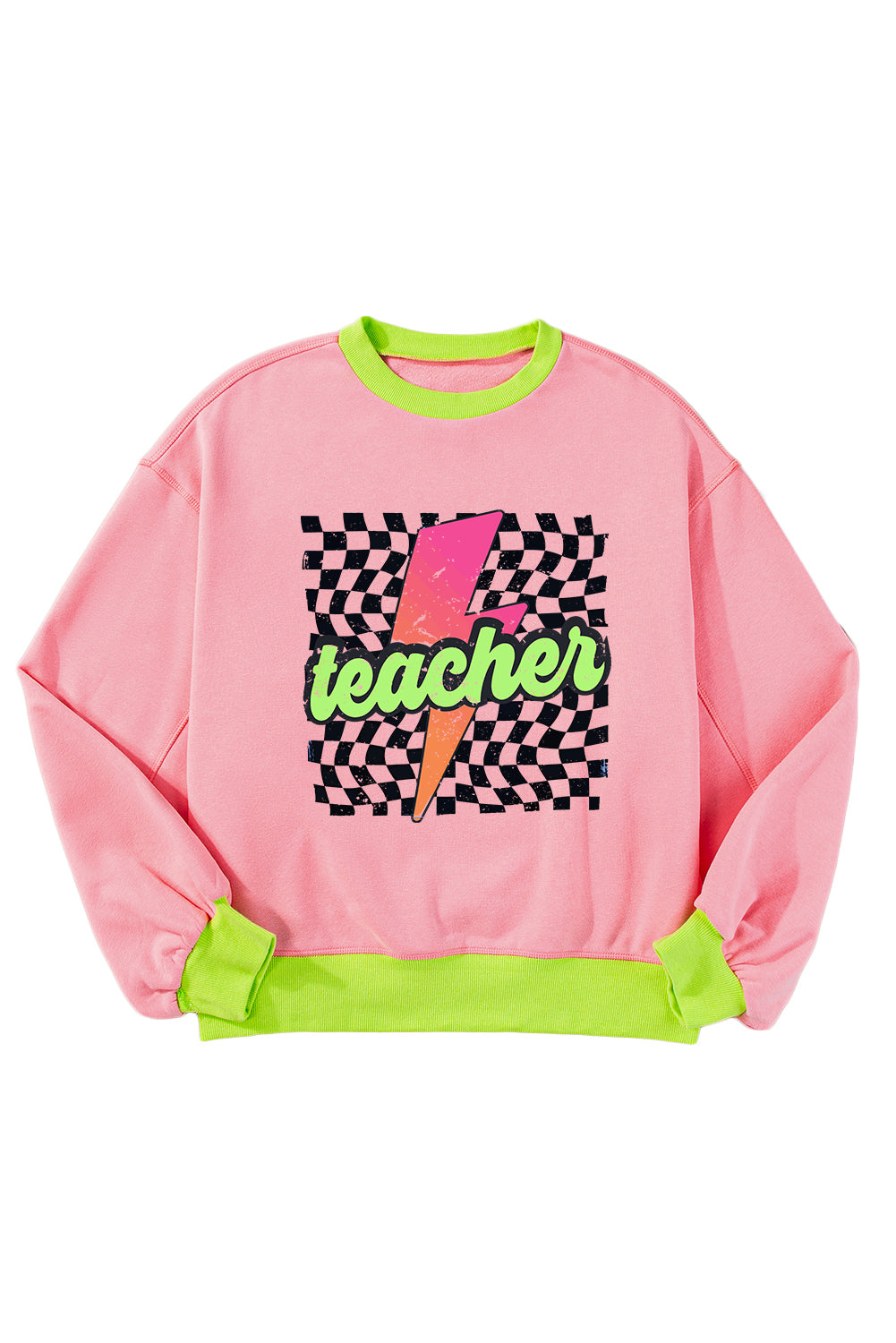 Blue Colorblock Bubble Sleeve Sweatshirt