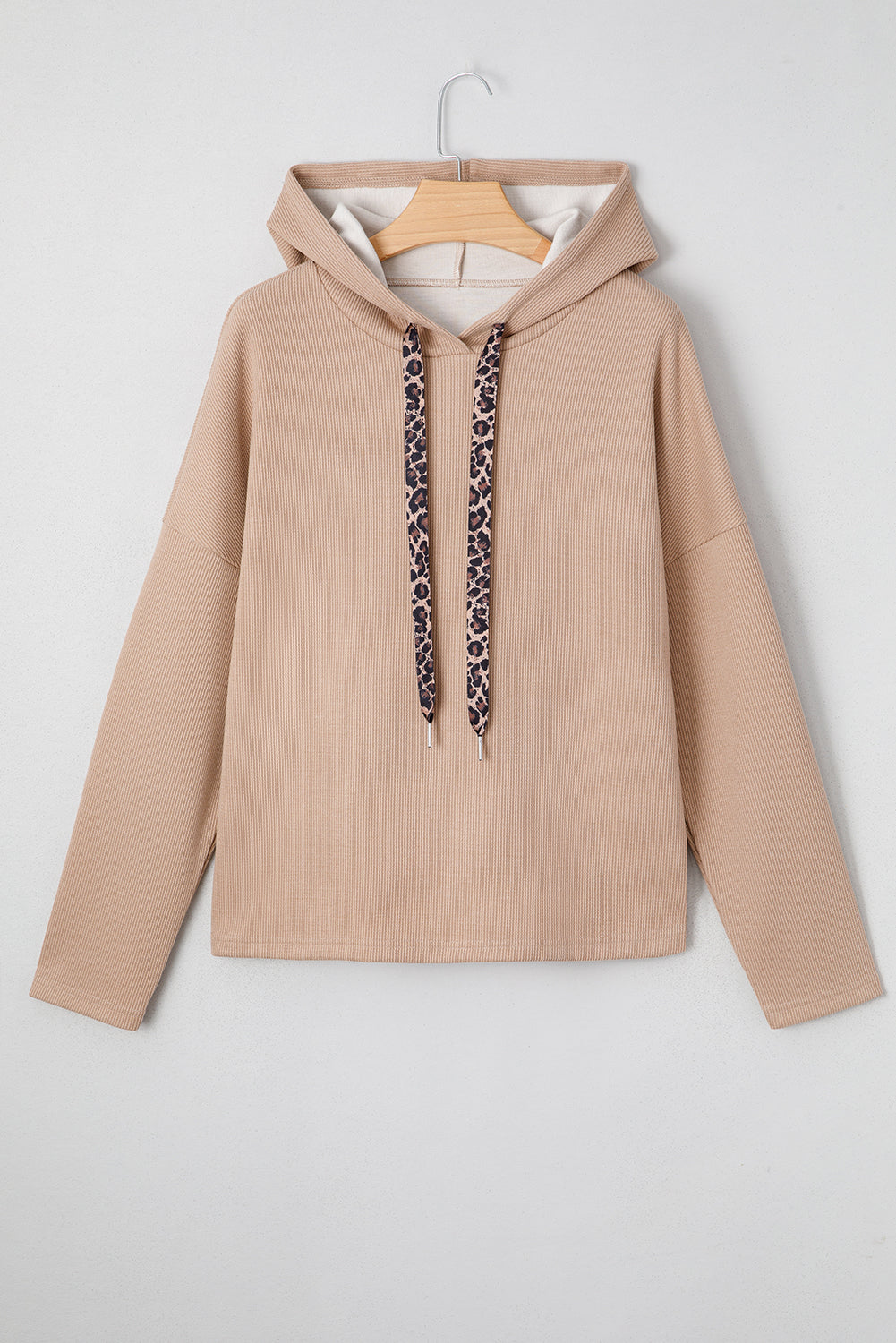 Gray Morn Corduroy Leopard Drawstring High Waist Trousers