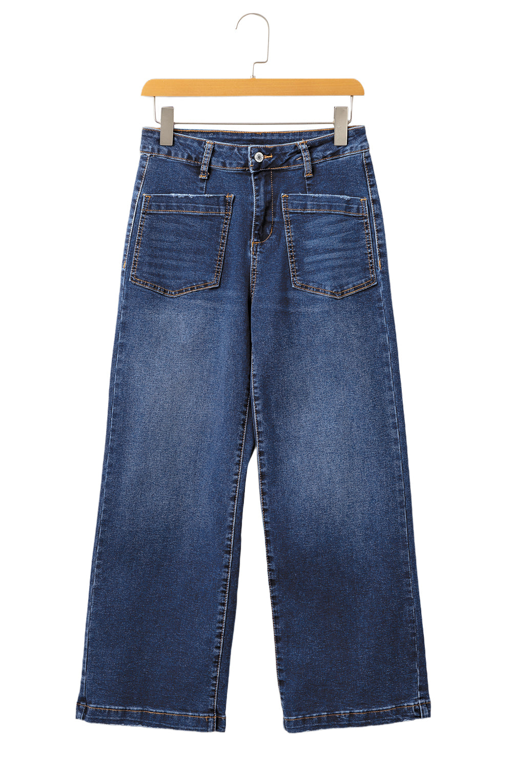 Brown Mimimalist Patch Pocket Womens Shift Jeans