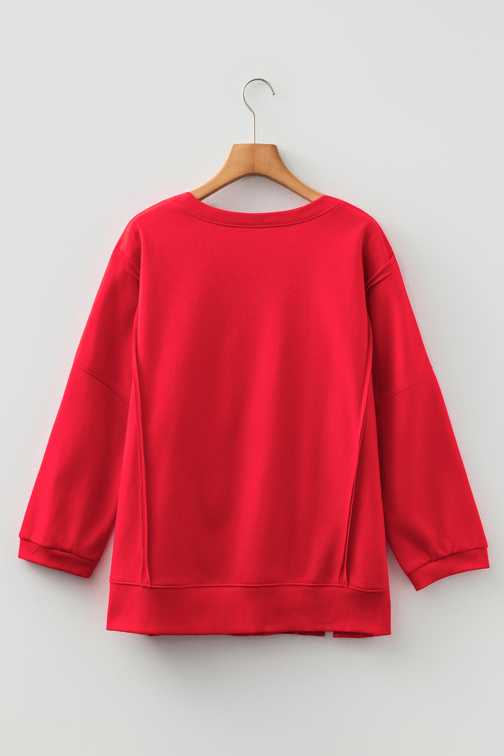 Beige Plus Size Raw Seam Detail Floral Bow Patched Baggy Pullover