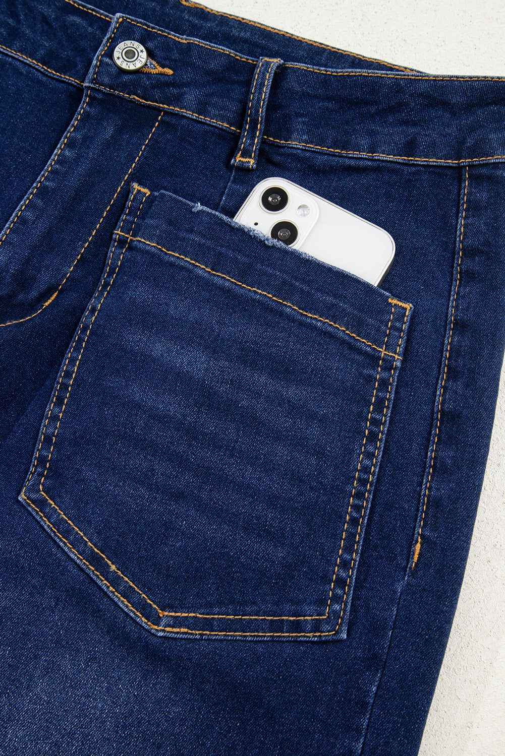 Brown Mimimalist Patch Pocket Womens Shift Jeans
