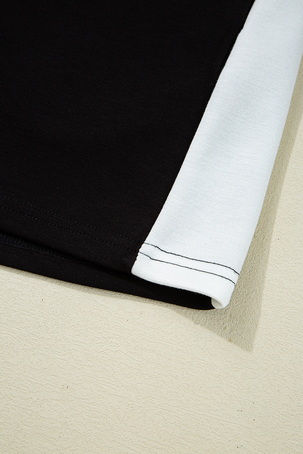 Black Contrast Zipped Stand Collared T Shirt and Short Set