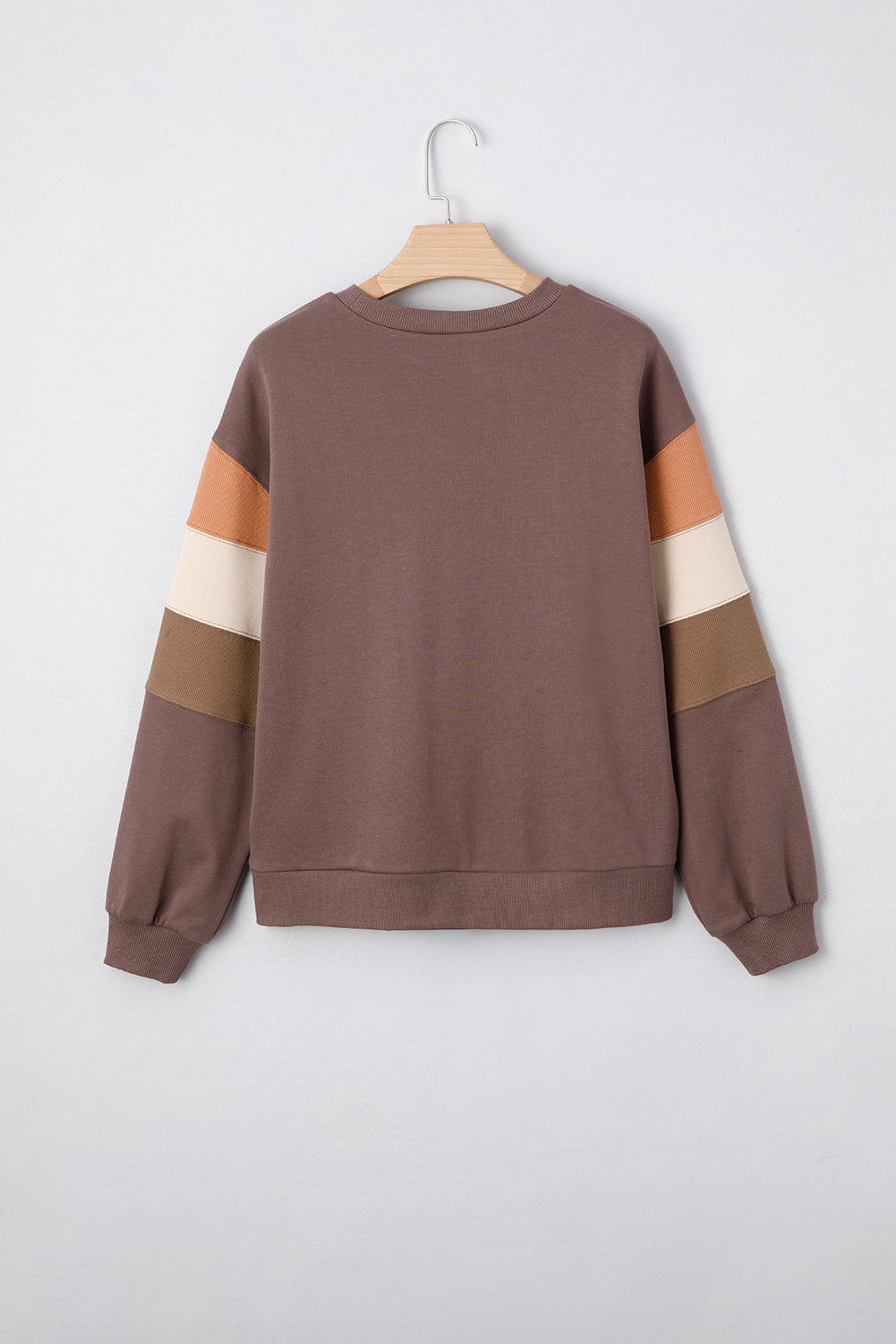 Dark Khaki Color Block Patchwork Sequin Bow Pumpkin Graphic Sweatshirt