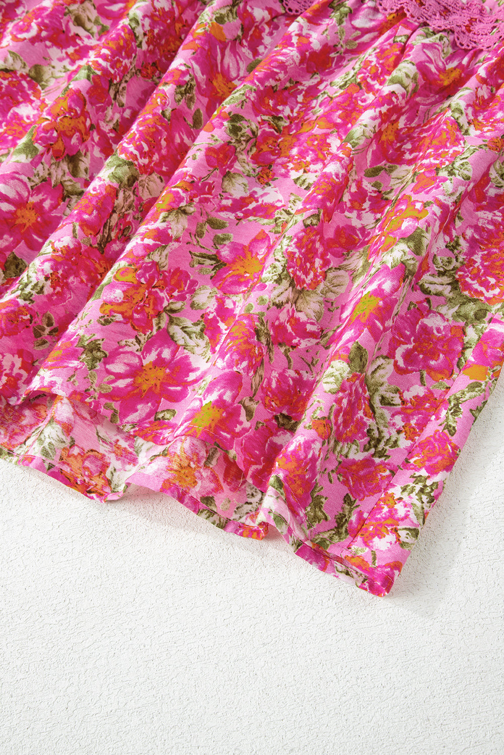 Pink Floral Lace Tied Strap Empire Waist Maxi Dress