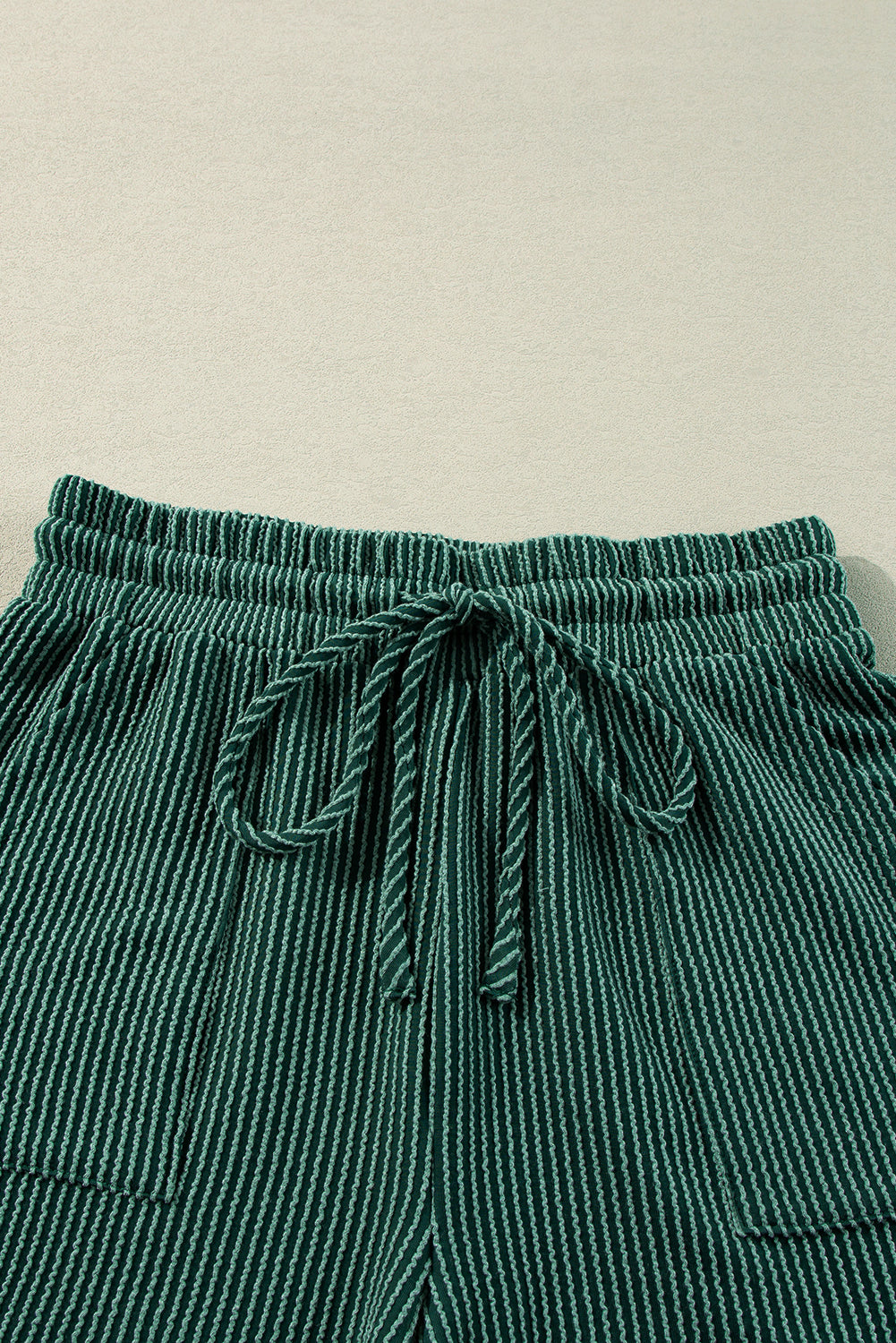Black MERRY Corded Long Sleeve Top and Pockets Pants Set