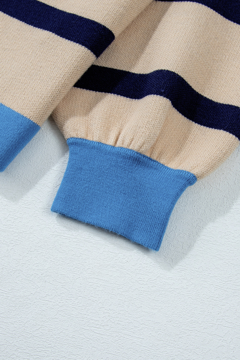 Pink Stripe Colorblock Drop Shoulder Buttoned Loose Cardigan