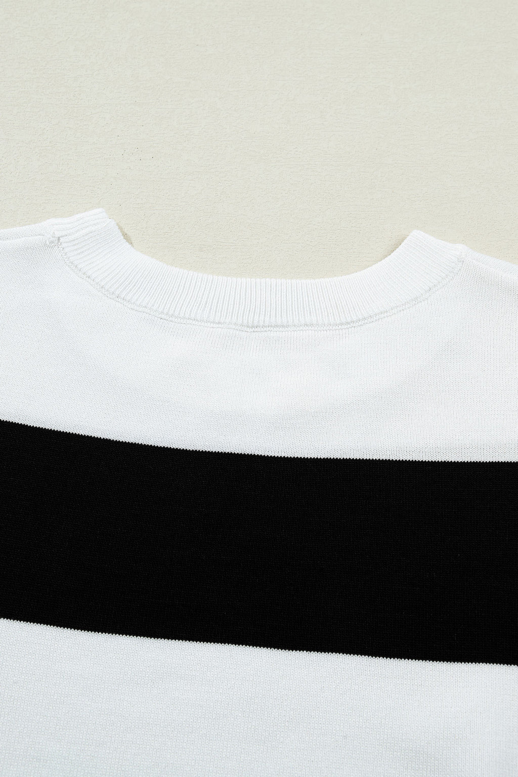 Pink Stripe Colorblock Striped Knitted T shirt