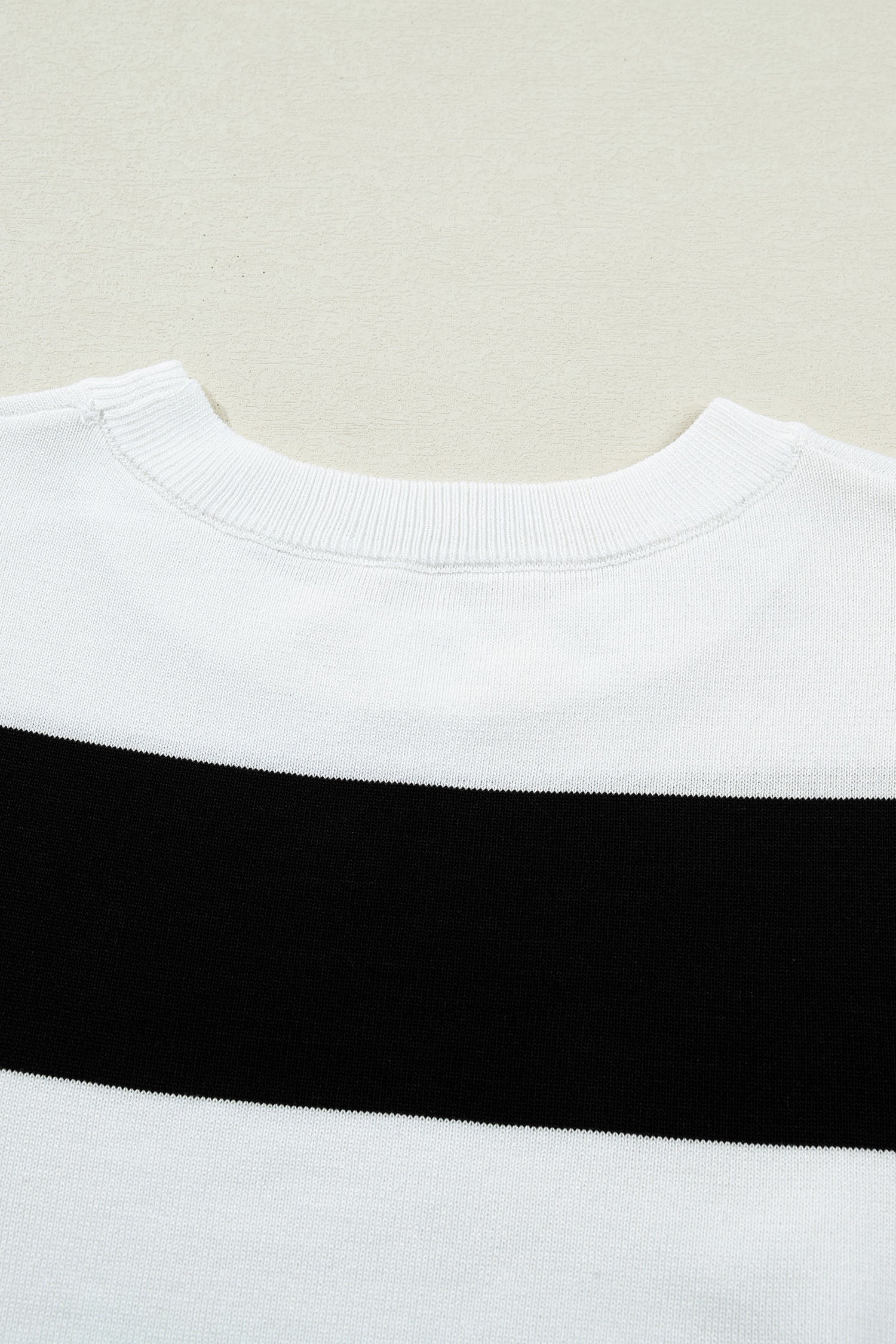 Pink Stripe Colorblock Striped Knitted T shirt