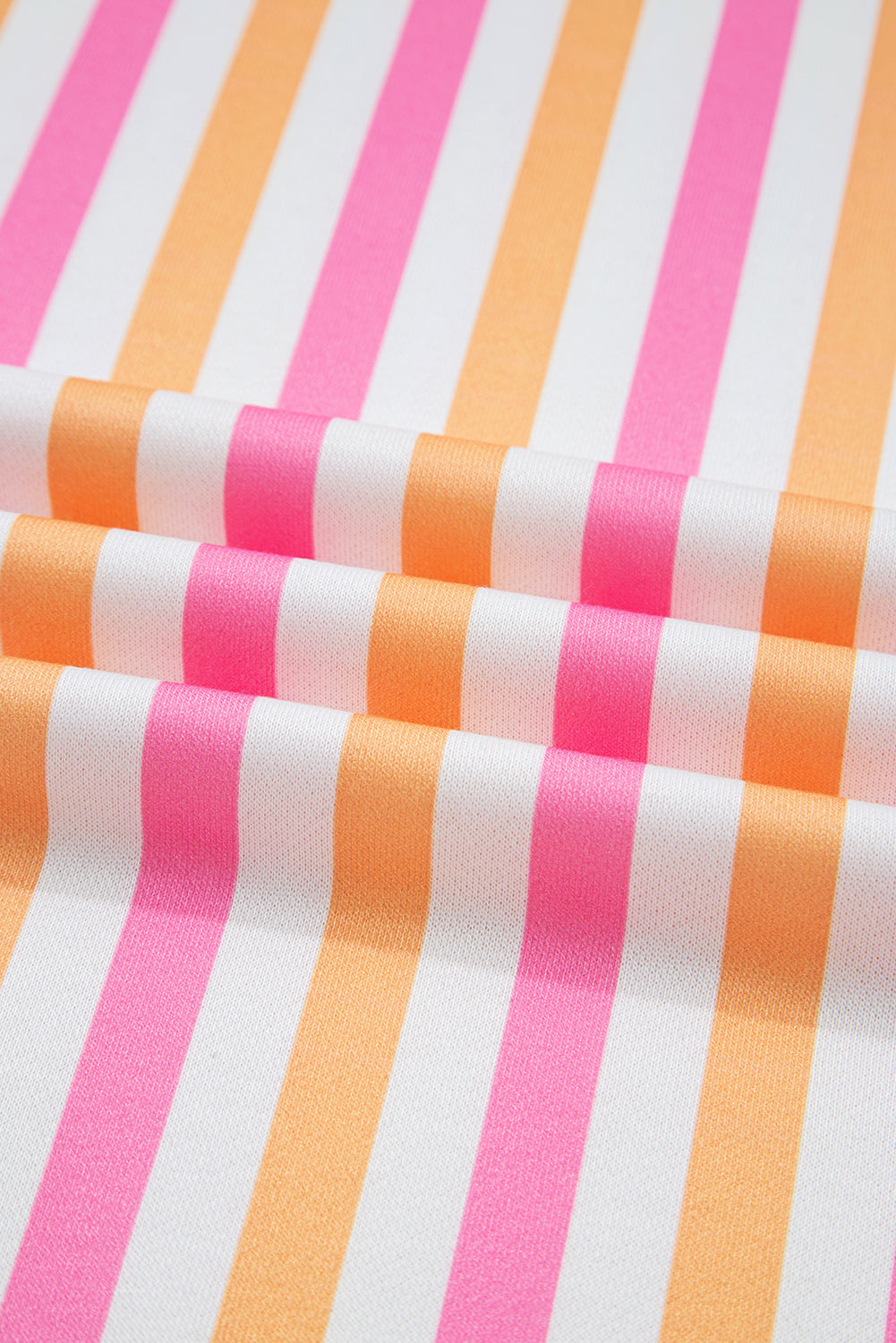 Pink Stripe Drop Shoulder Half Sleeve Loose Tee and Shorts Casual Set