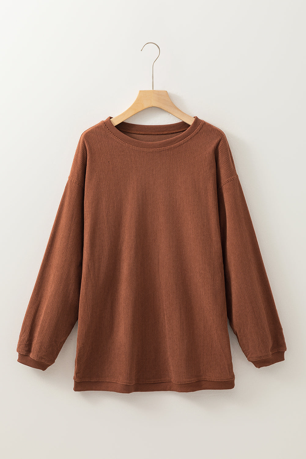 Grass Green Ribbed Corded Oversized Sweatshirt