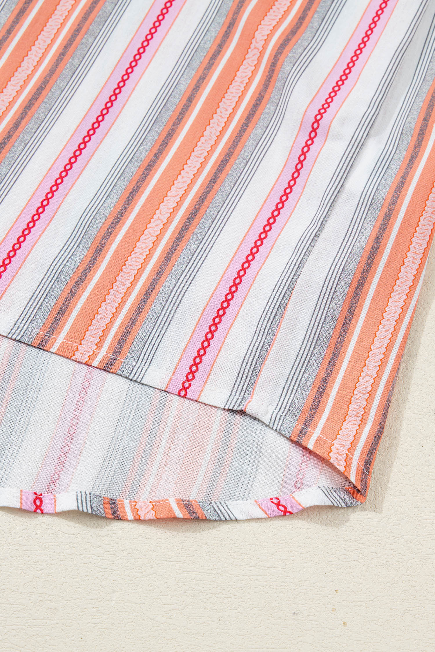 Pink Stripe Button up Short Sleeve Shirt