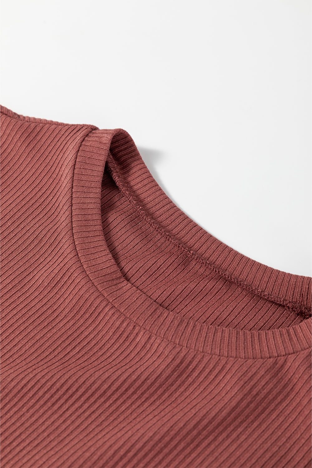 White Ribbed Long Sleeve Crew Neck Solid Color Bodysuit