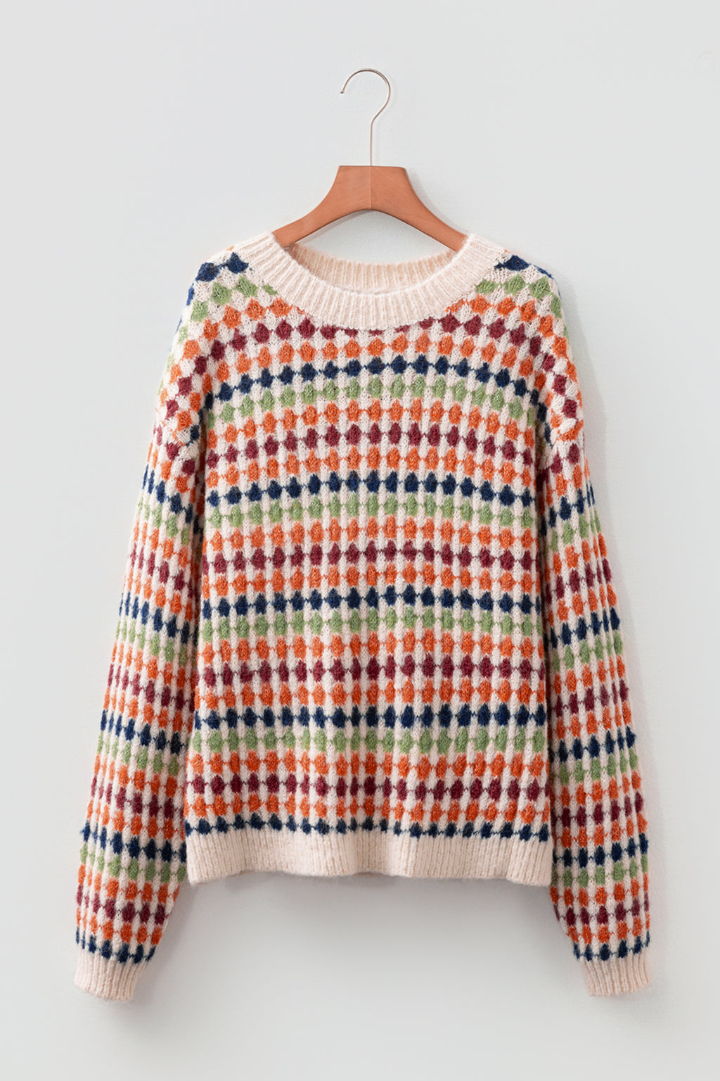 Gray Dotty Pattern Knit Button Front V Neck Sweater Cardigan