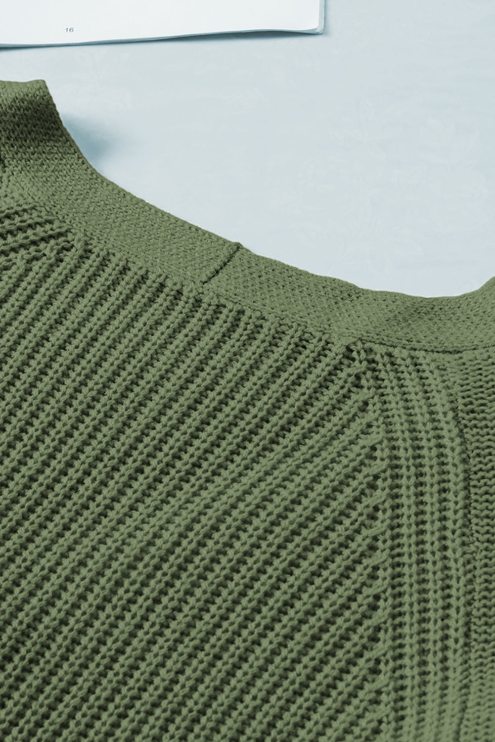 Green Bishop Sleeve Button V Neck Cardigan Sweater