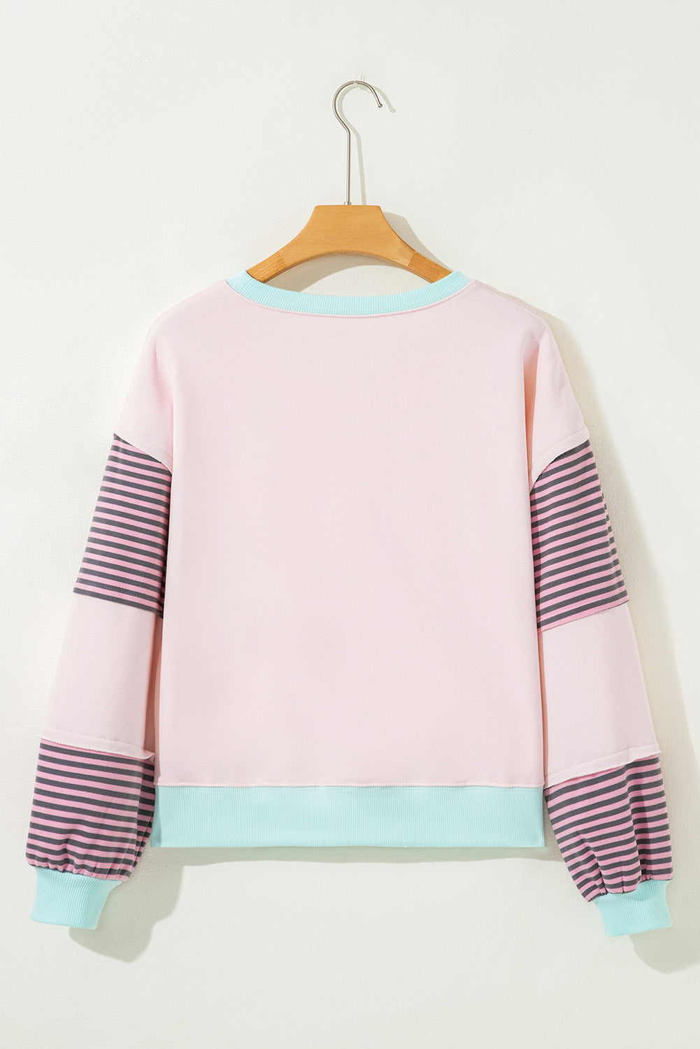 Jet Stream Striped Colorblock Patchwork Drop Shoulder Sweatshirt