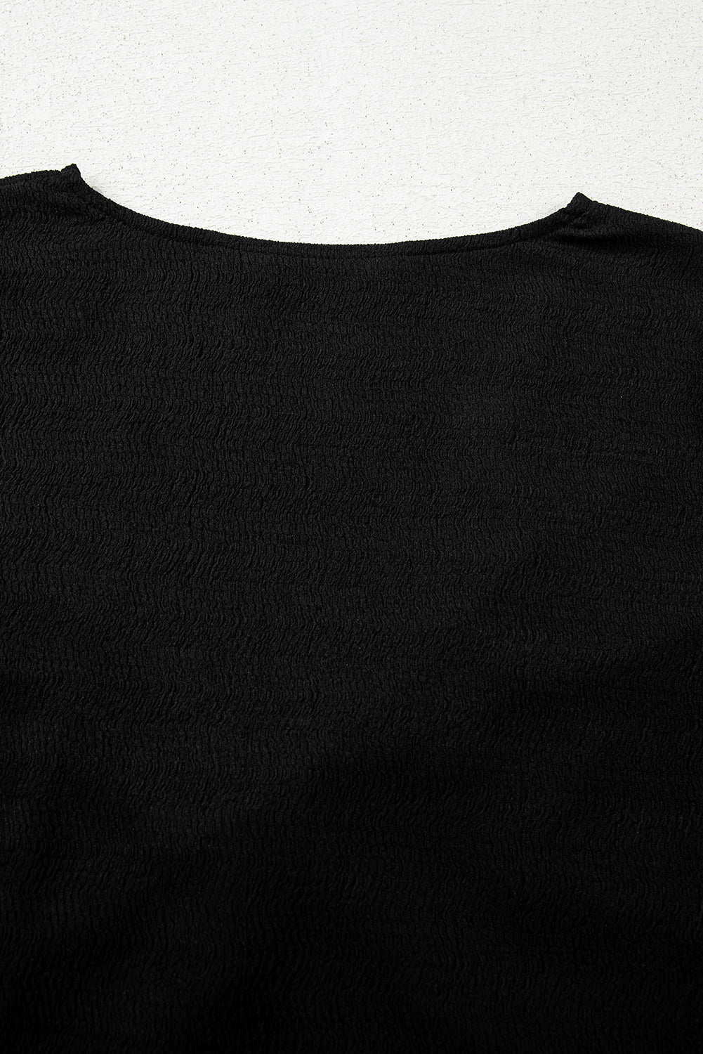 Moonlight Jade Textured Twist Front V Neck Long Sleeve Slim Solid Color Top