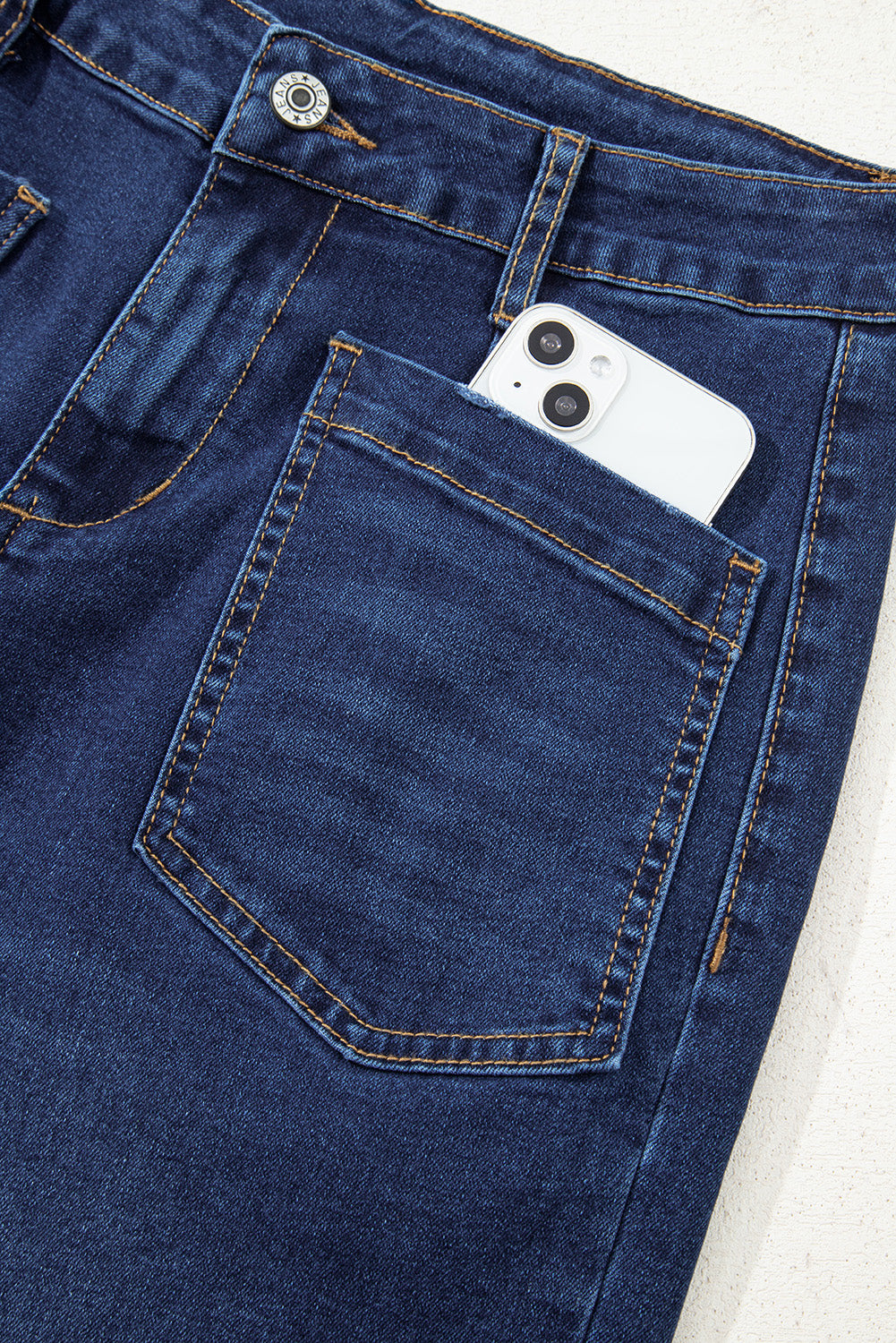 Brown Mimimalist Patch Pocket Womens Shift Jeans