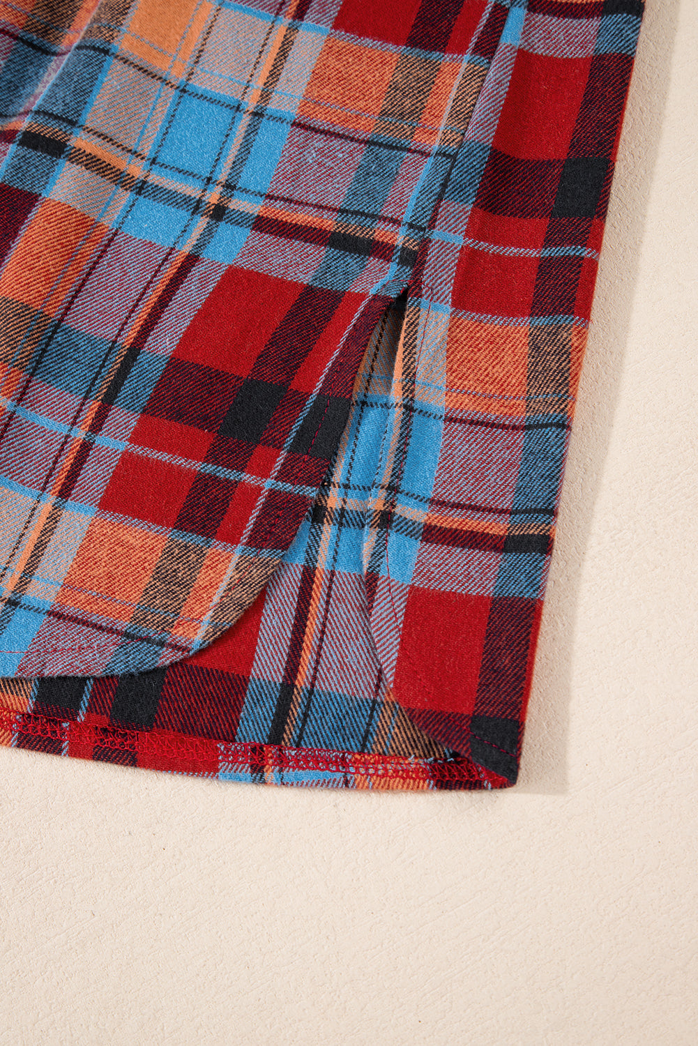 Red Plaid Print Loose Vintage Shirt