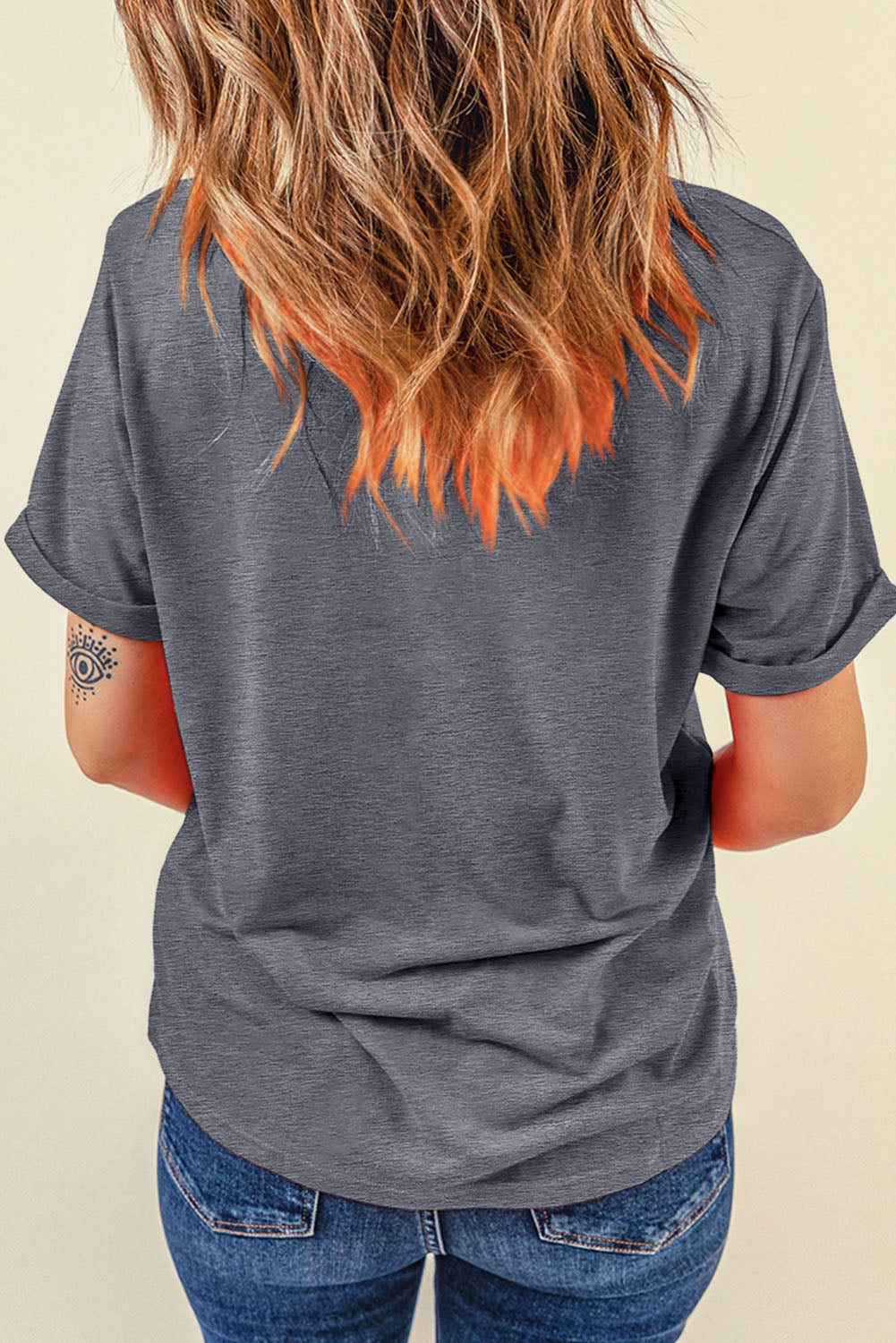 Gray Vintage GOLF Bow Print Casual T Shirt