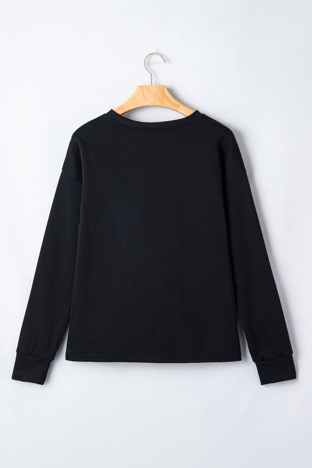 White LUCKY Clover Embroidered Long Sleeve Top