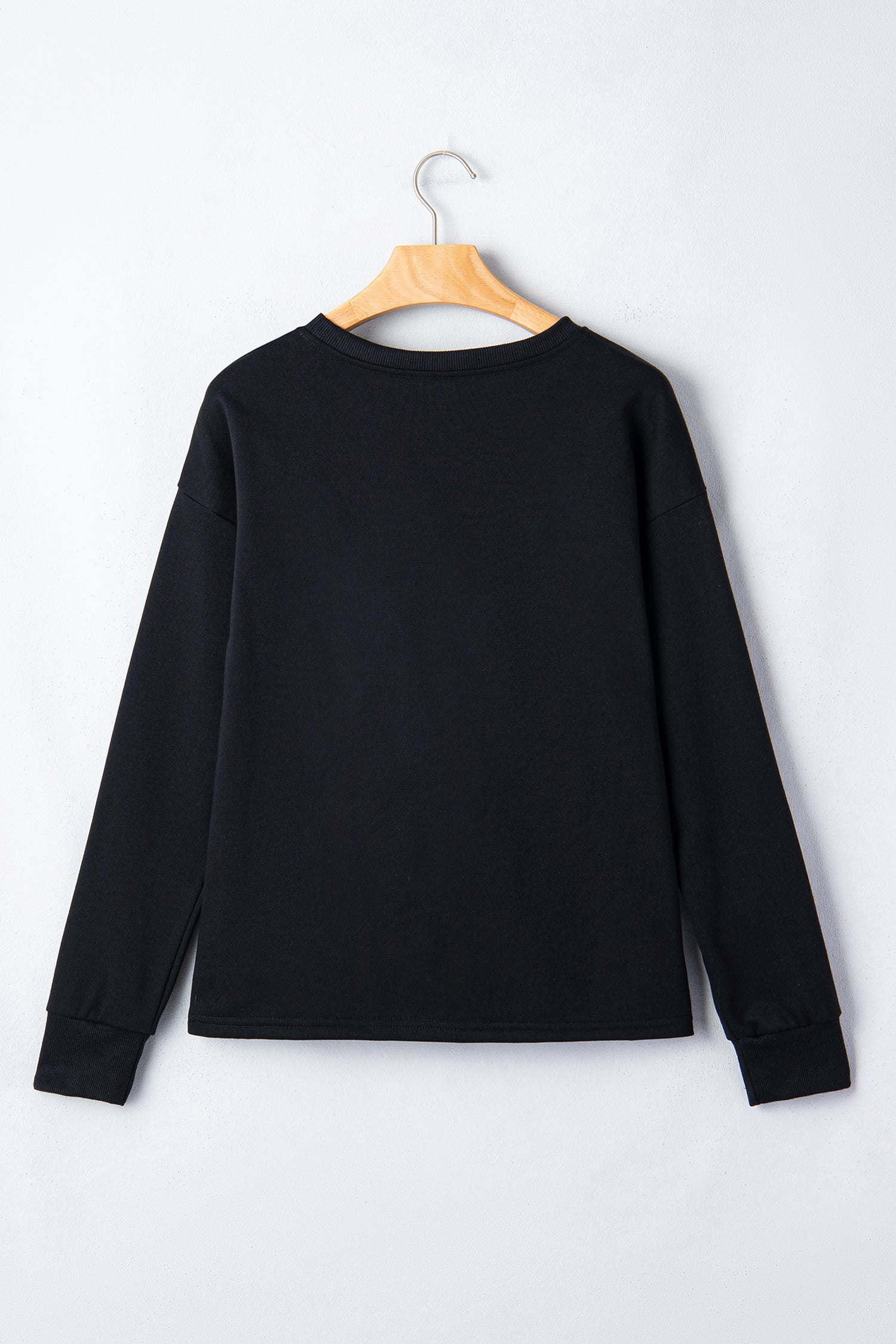 White LUCKY Clover Embroidered Long Sleeve Top