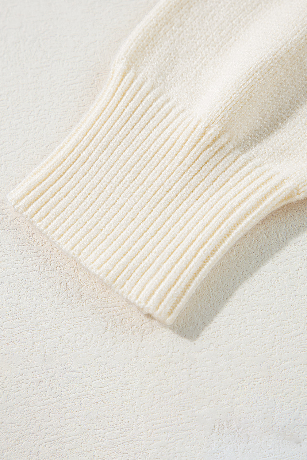Orange Boo Knitted Pattern Ribbed Edge Drop Shoulder Sweater