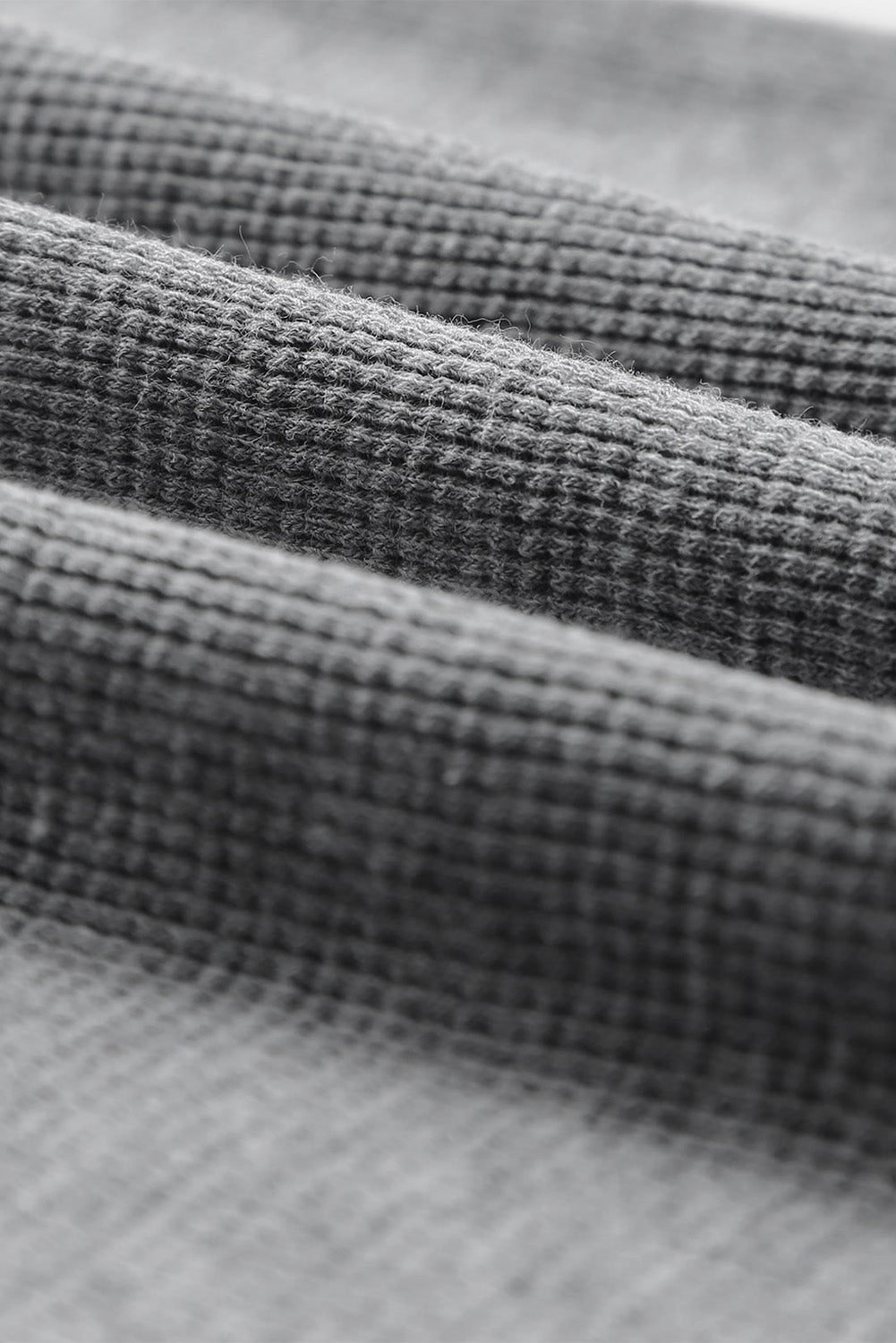 Black Waffle Knit Henley Top