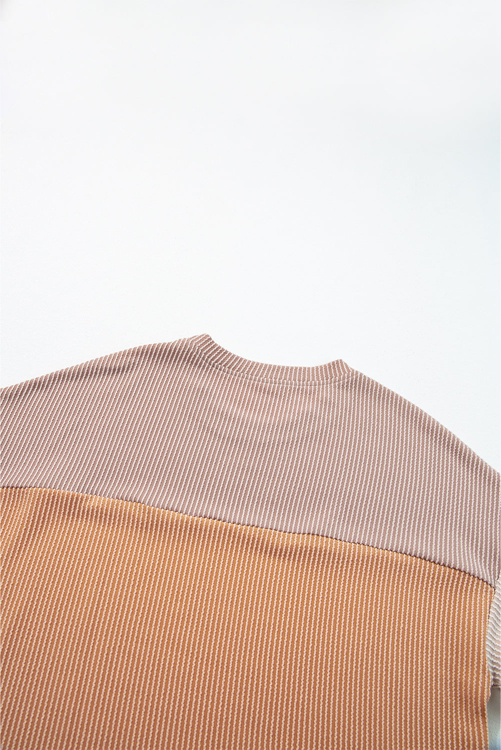 Pink Color Block Ribbed Side Slits Half Sleeve Top