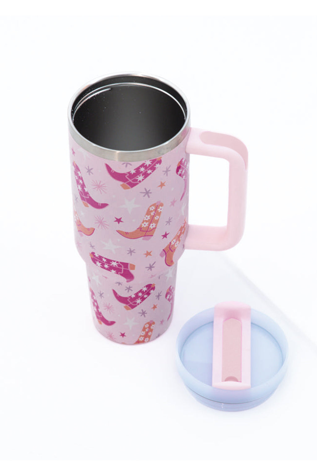 Sachet Pink Western Boot Tumbler with Straw 40oz