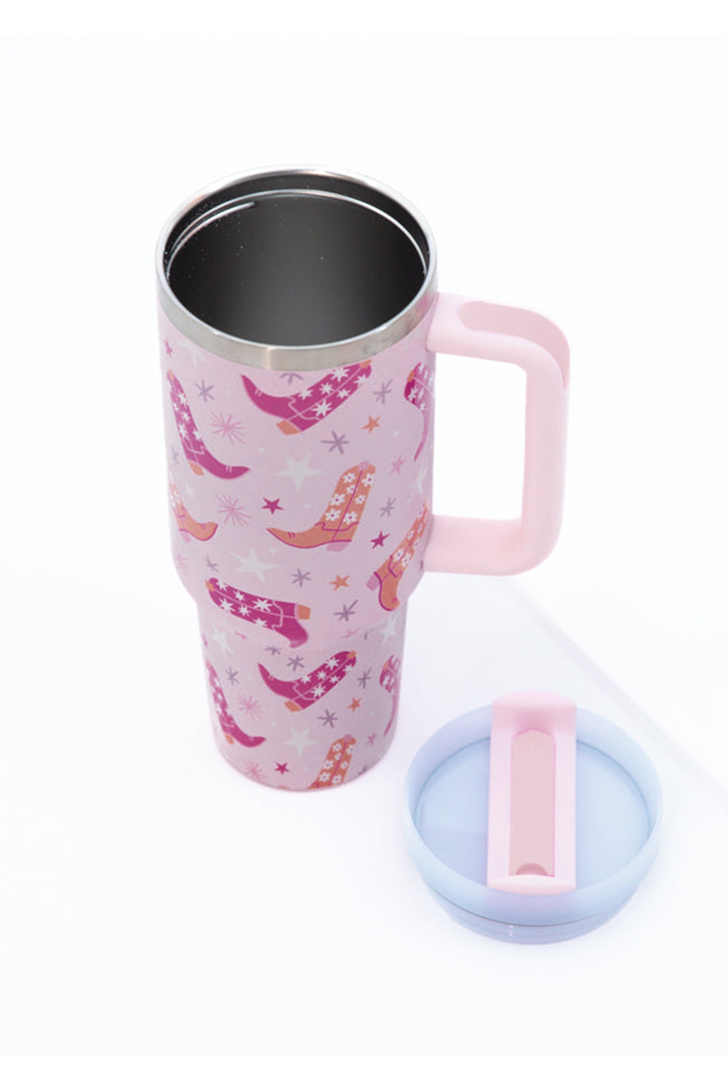 Sachet Pink Western Boot Tumbler with Straw 40oz