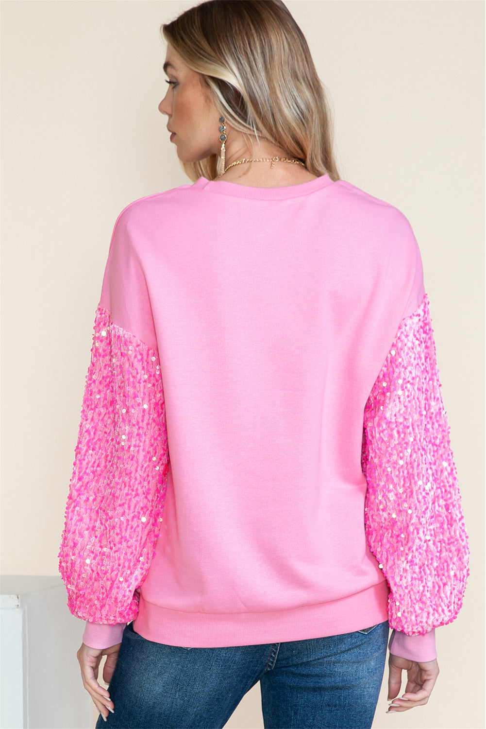 White Colorful Pumpkin Sequin Patched Drop Shoulder Sweatshirt